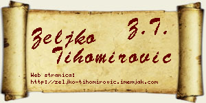 Željko Tihomirović vizit kartica